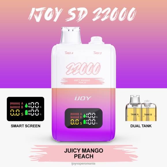 iJOY SD 22000 de unică folosință 8FVV156 - iJOY Vapes Online piersic mango suculent